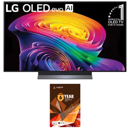 LG OLED48C6PUA 48 Inch Class OLED AI C6 4K Smart TV with 6 Year Amber Protection Plan (2026)