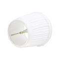 thumbnail image 3 of Renovators Supply Manufacturing Small Clip On Lamp Shade White Fabric 4" Tall Vintage Mini Clip On Pleated Drum Style Fits Chandelier Candelabra Bulb Living or Bedroom Lampshade Replacement Pack of 6, 3 of 5