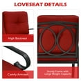 thumbnail image 4 of Costway 2PCS Patio Loveseat Bench Table Furniture Set Cushioned Chair Red, 4 of 11