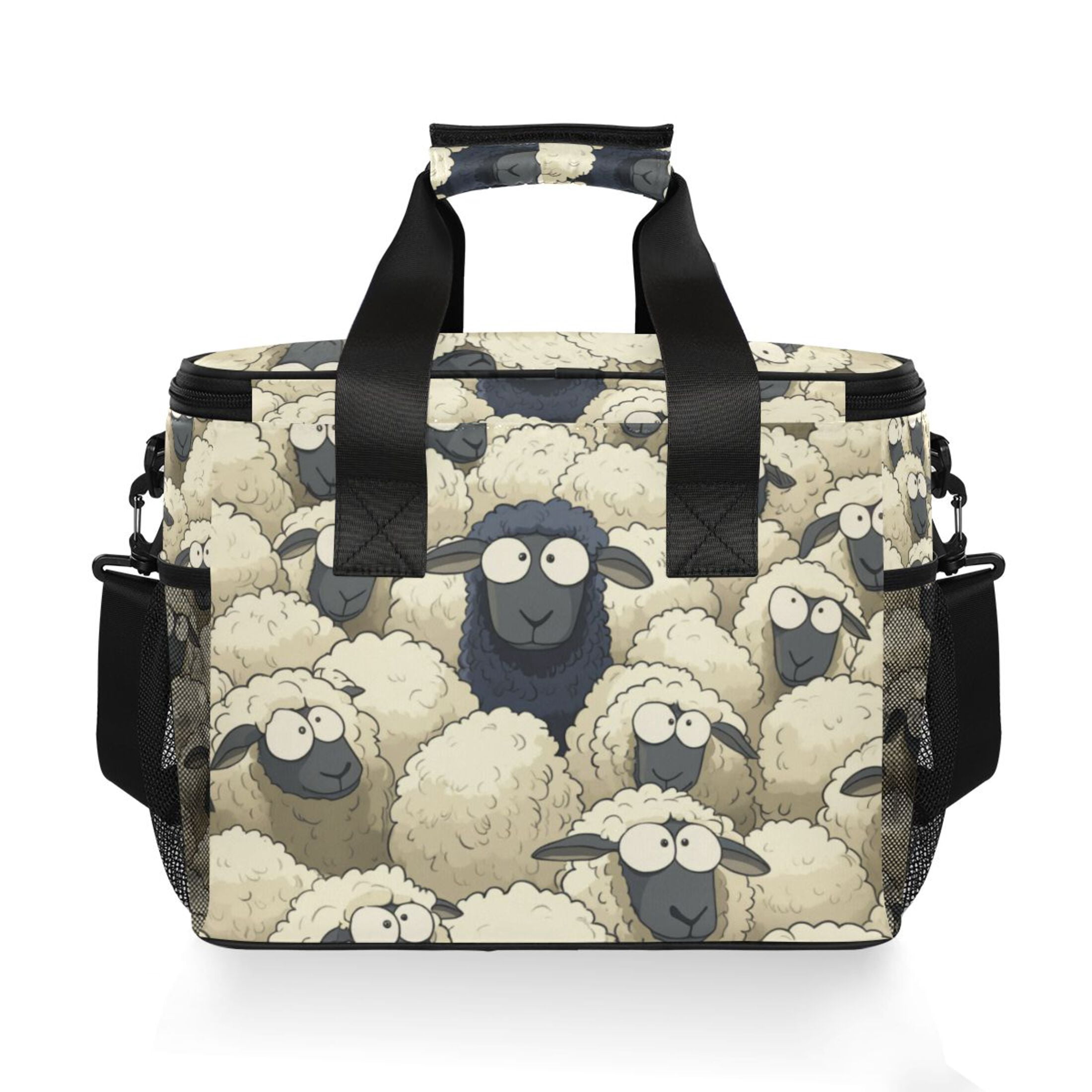Black Sheep in A White Sheep Insulated Lunch Bag 15L Cooler Box for Women Men Work Camping Beach Travel