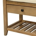 thumbnail image 2 of Shoe Storage Bench with Cushion Double Seat, Shoe Rack Bench with Drawer, Home Decor Storage Stool for Entryway, Mudroom, Foyer and Bedroom (Old Pine), 2 of 9