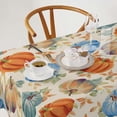 thumbnail image 2 of Autumn Tablecloth, Fall Pattern with Pumpkins Maple Leaves Foliage On Cream Background Table Cover for Party Picnic Dinner Thanksgiving Decor, Rectangle60x84, 2 of 6
