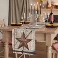 thumbnail image 2 of Table Runners 60 Inches Long Dress Scarves, Texas Star Vintage Farmhouse Kitchen/Dining Table Runner, Small Coffee Tablerunners, Brown Beige Wooden Retro Art 13x60 Inch, 2 of 9