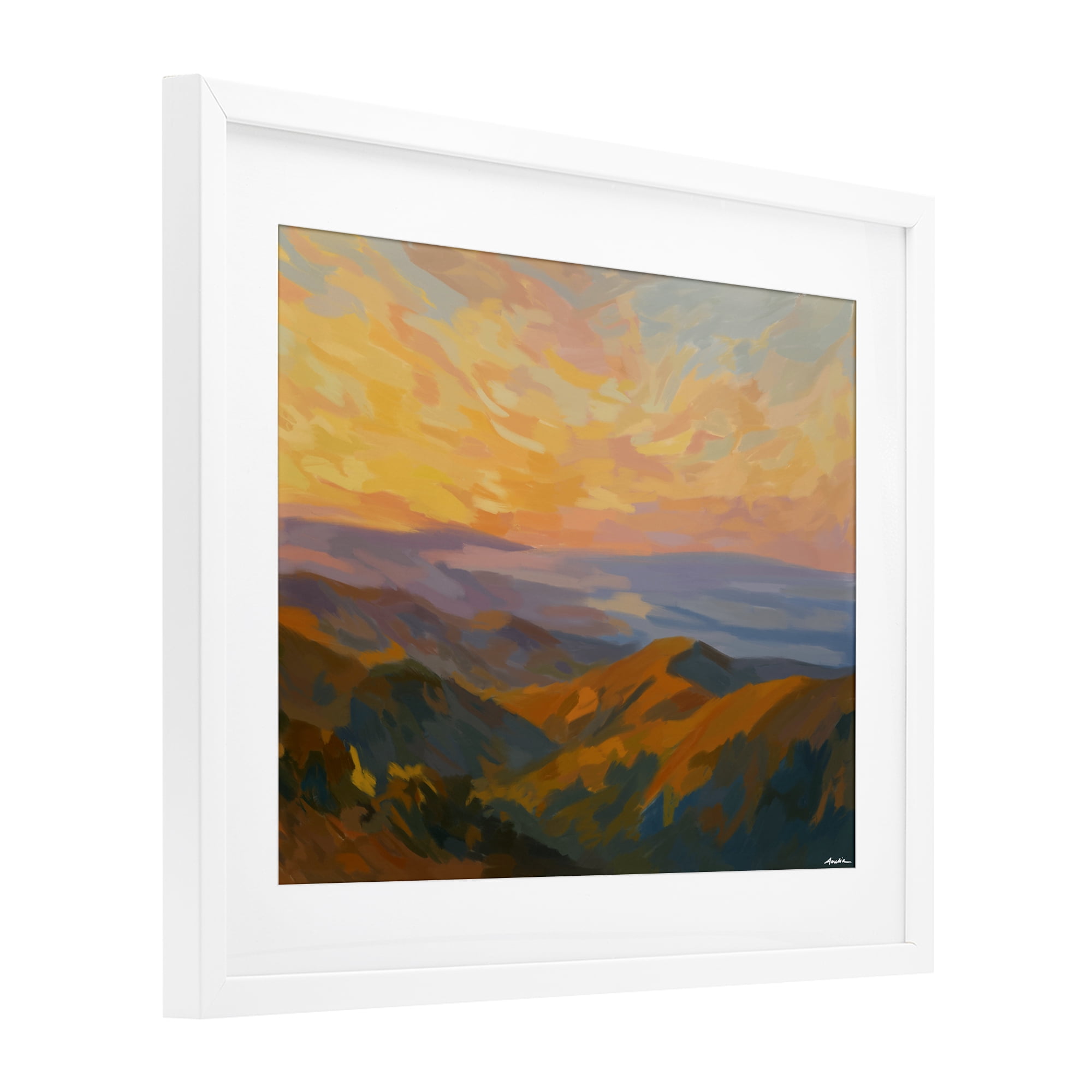 Stupell Industries California Sunset Landscape White Framed Print Under Glass, design by Amelia Noyes