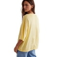 thumbnail image 2 of Womens Oversized T Shirts Loose Fit Crewneck Short Sleeve Tops Summer Casual Blouse Y2K 2025 Basic Tee Beach Yellow S, 2 of 8