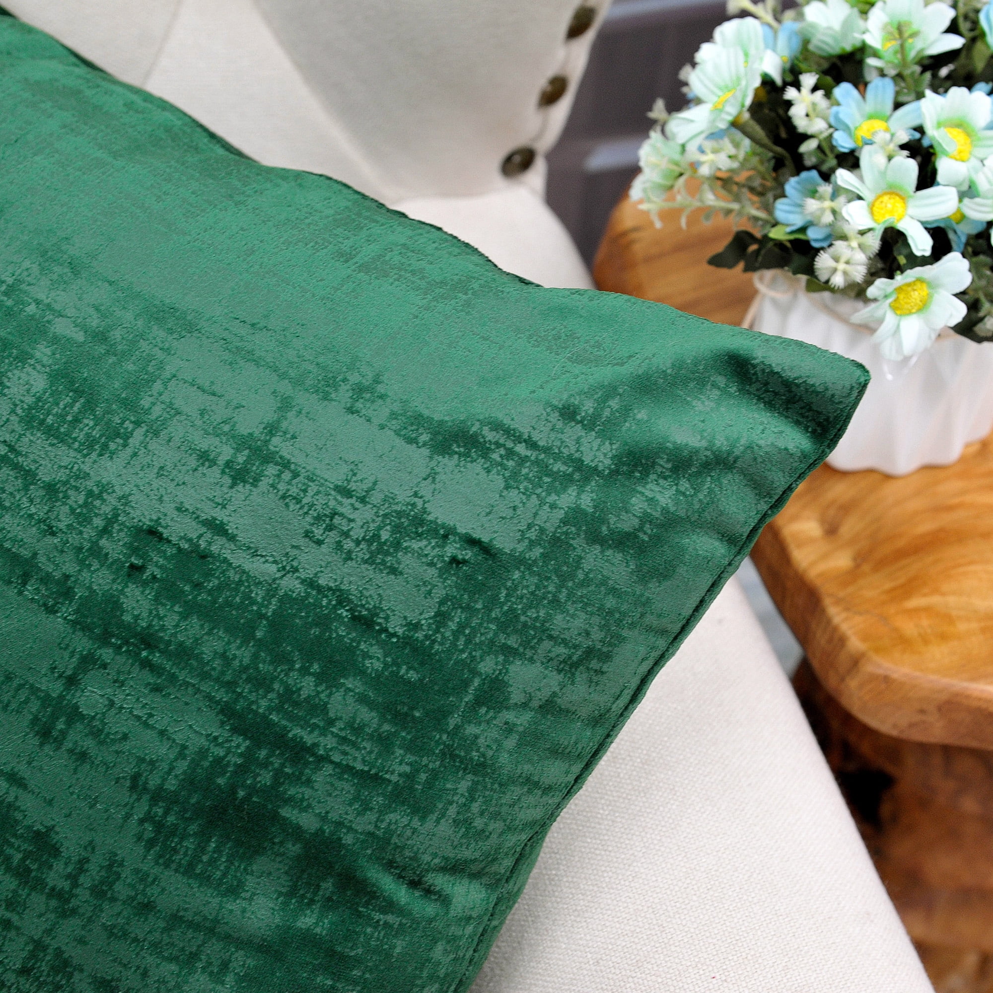 Home Soft Things Textured Velvet 4 Piece Throw Pillow Cover Set - Eden - 20" x 20"