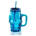 thumbnail image 2 of 3pz Tarros Calavera Vaso Frasco Vidrio Mason Jars Cerveza Color Amarillo, Verde y Azul, 2 of 4