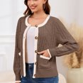 thumbnail image 5 of GYRATEDREAM Women's Long Sleeve Crewneck Button Down Sweaters Knit Cardigan Trendy Ladies Fall Clothes, 5 of 8