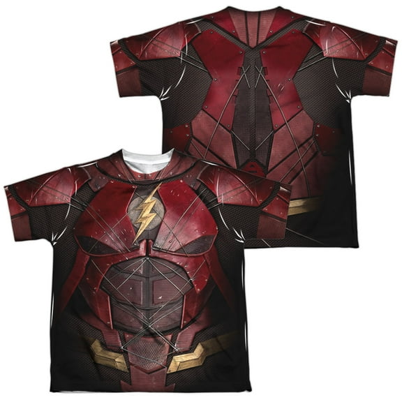 Justice League Movie - Flash Uniform (Front/Back Print) - Youth Short Sleeve Shirt - X-Large