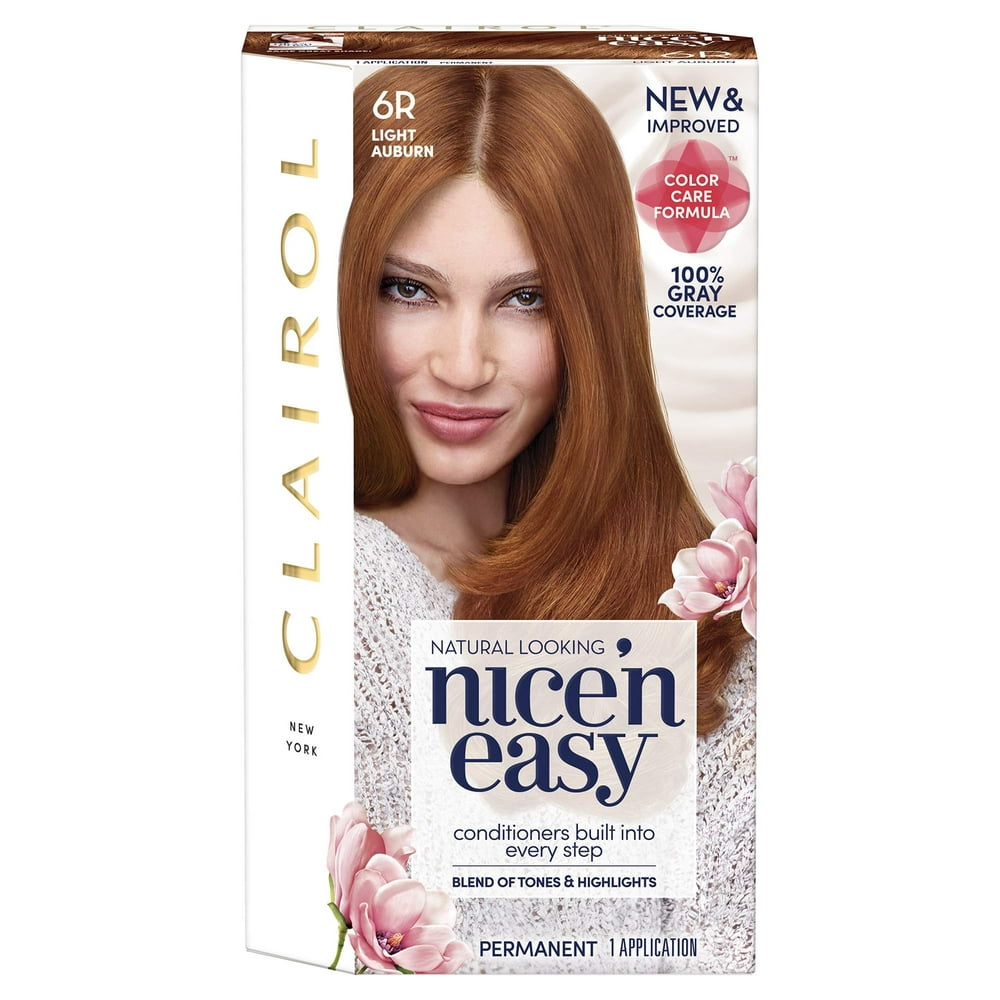 Clairol Nice'n Easy Permanent Hair Color Crème 6R Light Auburn, 1