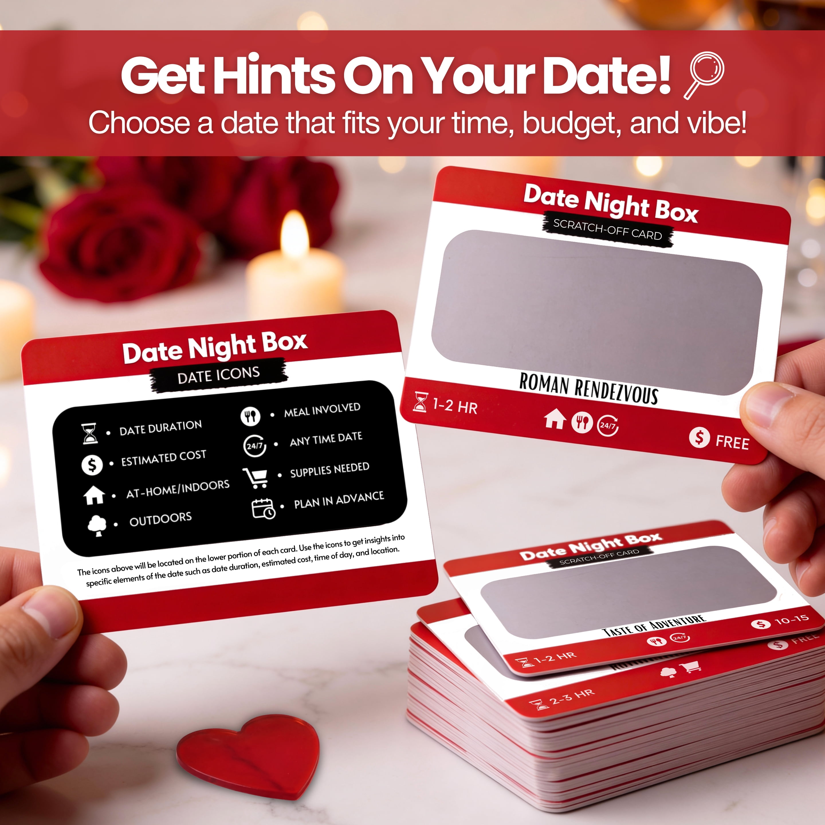Date Night Box: 52 Fun & Adventurous Scratch-Off Date Night Ideas for Couples - Card Game for Husband, Wife, Boyfriend, Girlfriend - Gift for Him, Her, Birthday, Anniversary, Wedding