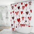 thumbnail image 2 of Valentines Shower Curtain Vintage Heart Bathroom Decor Retro Valentine Shower Curtain Set for Bathroom Romantic Gift for Bathtub, Watercolor Fabric (White, 71x71inch), 2 of 8