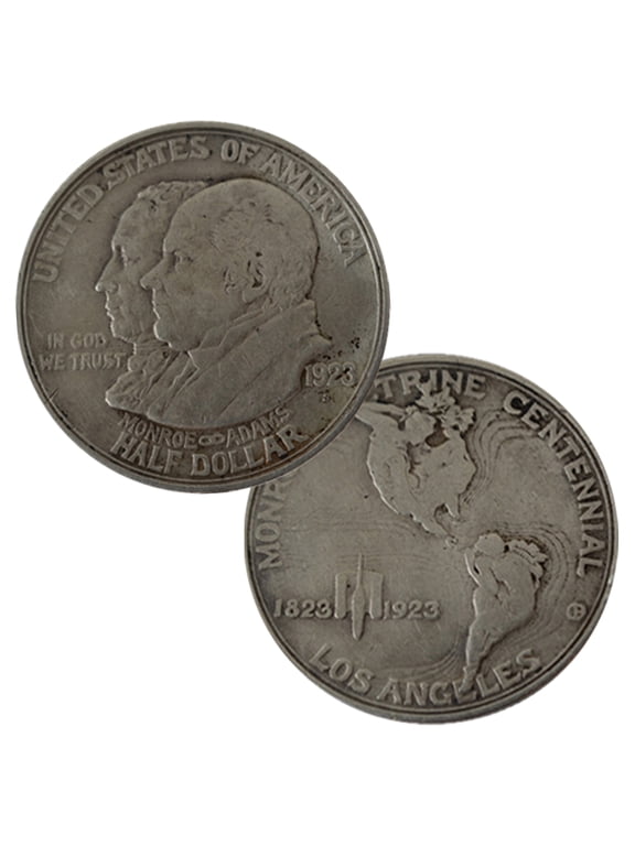 USA 1923 Monroe Doctrine Commemorative Half Dollar 90% Silver Coin - Circulated