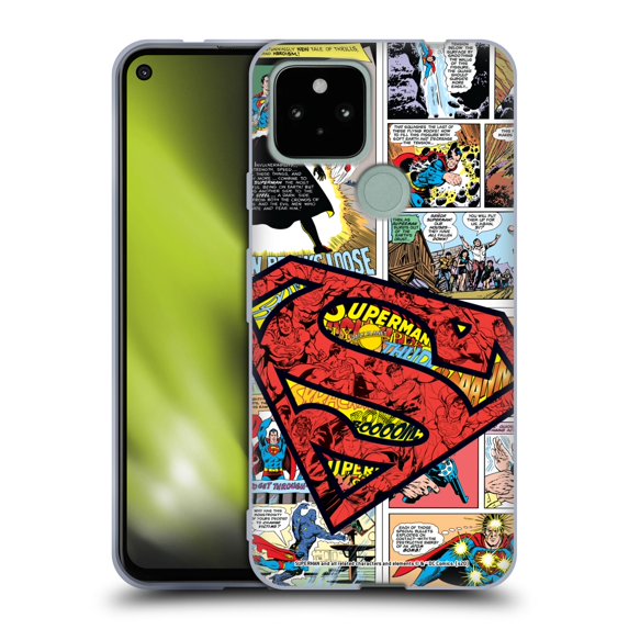 Head Case Designs Officially Licensed Superman DC Comics Comicbook Art Oversized Logo Soft Gel Case Compatible with Google Pixel 4a 5G
