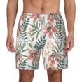 thumbnail image 2 of Picia Lilies Flowers pattern Mens Swim Trunks with Compression Liner Stretch Beach Shorts Quick Dry with Zipper Pockets No-Chafing Board Shorts-Small, 2 of 9