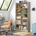 Tribesigns 6 Tier Open Bookcase, 72" Industrial Library Bookshelf with