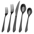 thumbnail image 1 of Matte Black Silverware Set, 20-Piece Stainless Steel Flatware Set Service for 4, Satin Finish Tableware Cutlery Set for Home and Restaurant, Dishwasher Safe, 1 of 2