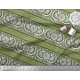 thumbnail image 3 of Soimoi Moss Georgette Fabric Geometric,Leaves & Floral Block Print Fabric by The Yard 42 Inch Wide, 3 of 3