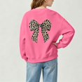 thumbnail image 3 of Girls Sweatshirt Girls Leopard Print Bow/Heart Graphic Pullover Tops Casaul Fall Sweatshirt Size 9-10 Years, 3 of 8
