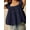 Navy Blue, variant on Women's Square Neck Sleeveless Shirt Ruffle Tiered Loose Fit Elegant Top for Summer Casual