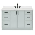 thumbnail image 2 of Ariel Kelly 55 Inch Single Oval Sink Bathroom Vanity With Pure White Quartz Countertop 1.5 Inch Edge In Grey, 2 of 12