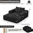thumbnail image 2 of 75" Oversized Chaise Lounge Sofa, Black Cloud Chair Bed with Boneless Design, Cozy Sleeper Couch for Living Room, No Assembly, 2 of 8