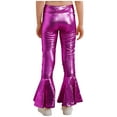 thumbnail image 6 of Haitryli Kids Girls Sparkly Jazz Dance Outfits Sequins Sleeveless Crop Top with Metallic Bell-Bottom Pants Hip Hip Disco Wear Hot Pink 8, 6 of 7
