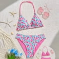thumbnail image 2 of mgoYE Girl Swimsuits Size 7-8 Girls Bikini Beach Swimwear 2 Piece Swimsuits Floral Printing Bathing Suits(Pink,7-8 Years), 2 of 6