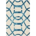 thumbnail image 2 of Safavieh Dip Dye Anglia Distressed Wool Area Rug, Ivory/Turquoise, 2' x 3', 2 of 11