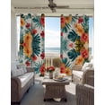 thumbnail image 6 of Palm Tree Pineapple Blackout Curtains for Bedroom Living Room Darkening Curtains 90 Inch Red Orange Floral Summer Black Out Window Curtain Privacy Insulated Window Treatment Grommet Drapes 52"x90"x2, 6 of 9