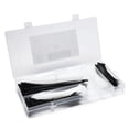 thumbnail image 1 of Kit de Bridas de Nailon 4", 6" y 8" - 400 Bridas Blancas y Negras - Autobloqueo y Resistencia 18-50 Lb para Interiores y Exteriores de Bolt Dropper, 1 of 5