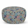 thumbnail image 1 of Moroccan Pouf Cover with Zipper, Geometric Squares and Rectangles Colorful and Complex Design Floral Arrangement, Soft Decorative Fabric Unstuffed Case, 30" W X 17.3" L, Multicolor, by Ambesonne, 1 of 5