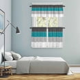 thumbnail image 5 of Teal Grey Striped Kitchen Curtains Sets for Windows 24 Inch Length, Farmhouse Modern Rod Pocket Window Treatments Tier Curtains and Valances Set for Bedroom/Bathroom, 5 of 8