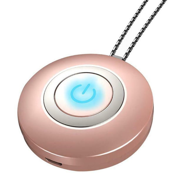 Mini ambientador portátil USB recargable ambientador portátil cuello collar de iones negativos, rosa roja Guardurnaity EL4497-03B
