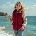 thumbnail image 2 of KAUOD Boys Cargo Puffer Vest Zip up Collar Winter Padded Sleeveless Jackets Kids Toddler Snap Button Pockets down Outwear, 2 of 5