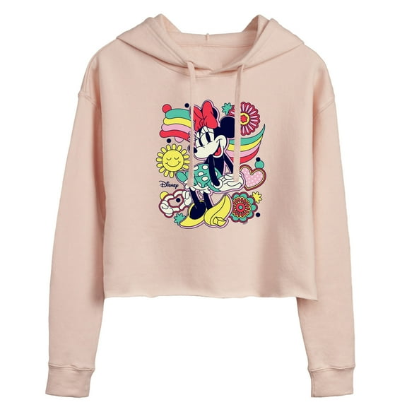 Disney - Mickey & Friends - Minnie Mouse - Happiness - Juniors Cropped Pullover Hoodie