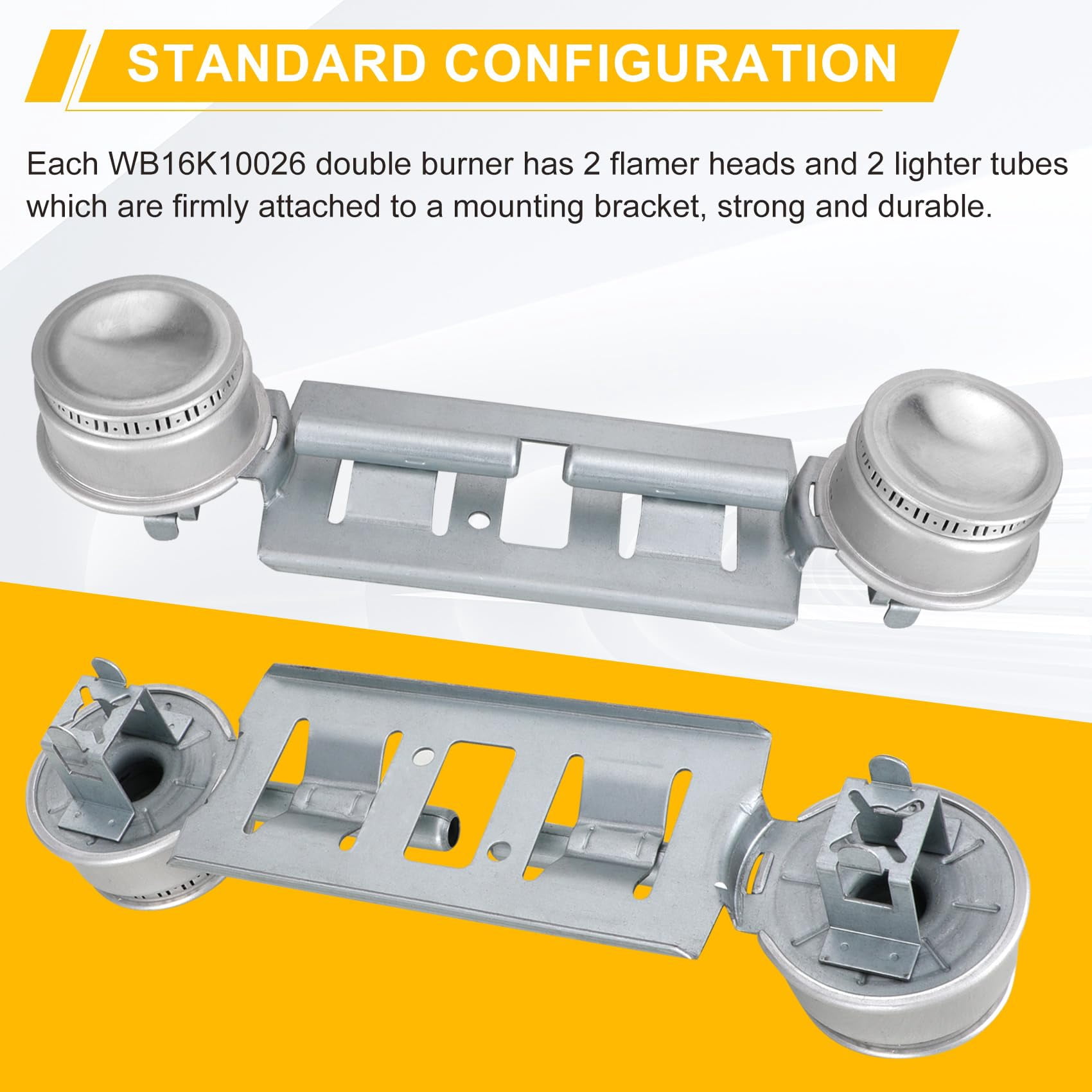Double Burner Kit WB16K10026 Gas Stove Range Valve Control Assembly,Compatible with G.E Hot.point Gas Range Models,Replaces WB29K17 65932 868697 AP2633210 PS232404