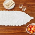 thumbnail image 2 of Violet Linen Glory Embroidered Lace Pattern, Polyester Embroidered Lace, White, 14 Inch by 34 Inch, Rectangle, Decorative Table Runner, 2 of 5