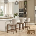 thumbnail image 5 of ROME + OAK Carylnd 26" Swivel Counter Stool in Weathered Oak with Sand Fabric Seat, 5 of 13