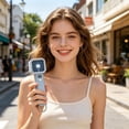 thumbnail image 4 of Aufmer Digital Display Handheld Turbo Fan High Speed Wind Portable Mini Desktop Cooler USB Rechargeable Long Lasting Battery Operated Fan For Outdoor Office Bedroom(5.7*5.5*17.2 cm), 4 of 7