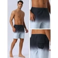 thumbnail image 5 of DARING DIVA Men's Gradient Color Drawstring Elastic Waist Lining Swimming Trunks 36 Gray, 5 of 6