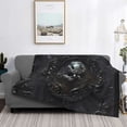 thumbnail image 2 of Rateoe Ornate Dark Skull Book Pattern Flannel Throw Blanket, Ultra-soft Blanket for Bed, Couch, Car, Hypoallergenic Anti-pilling blanket-60"x50"(Horizontal), 2 of 6