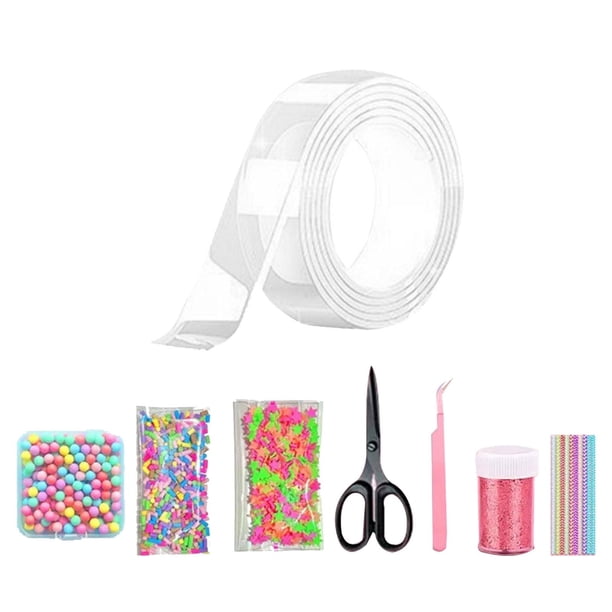 Cinta adhesiva de doble cara para burbujas, resistente, no deja marcas, ideal para manualidades, juguetes para hacer pelotas hechas a mano. Estilo D