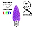 thumbnail image 2 of Novelty Lights 25 Foot C7 LED Outdoor Lighting Patio Christmas String Lights, Purple, Black Wire, 25 Bulbs, 2 of 6