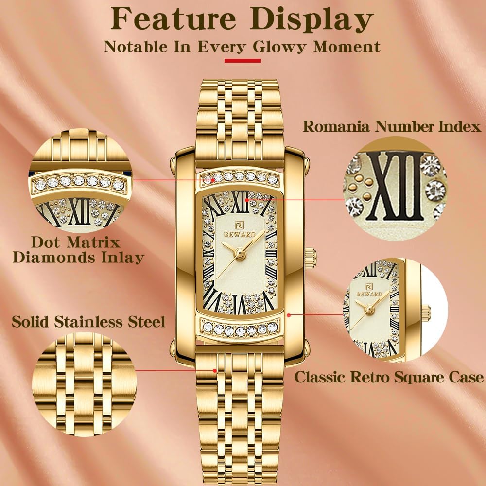 Watches Women with Date Silver Stainless Steel Luxury Ladies Watches with Small Writs Diamond for Women Waterproof Elegant Dress Quartz Analog Women's Wrist Watches Reloj de Mujer