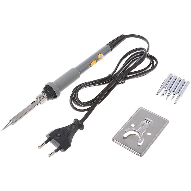 110v/220v 60w eléctrico temperatura ajustable soldadura pistola de hierro + 5 puntas Feliz Sencillez