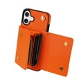thumbnail image 6 of Nalacover Case for iPhone 16, Crossbody Wallet Case with Card Slots Holder, PU Leather Lanyard Shoulder Strap Purse Cover with Kickstand Shockproof Case for iPhone 16, Orange, 6 of 7