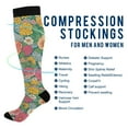 thumbnail image 2 of FORMRS Womens Knee High Socks Casual Long Thick Travel Daily Wear, 2 Pairs, Floral Pattern, 2 of 6