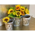 thumbnail image 3 of S/3 Metal Buckets Planters With Handles Lone Star Tarnished Gold Design Decorative Distressed Rustic Bathroom Garden Utility Organizer Indoor Outdoor, 3 of 5