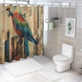 thumbnail image 7 of Orinice Parrot Bathroom Decor Set Colorful Luxurious Polyester Fabric Fashion Shower Curtain Set with Hooks 60x72, 7 of 7